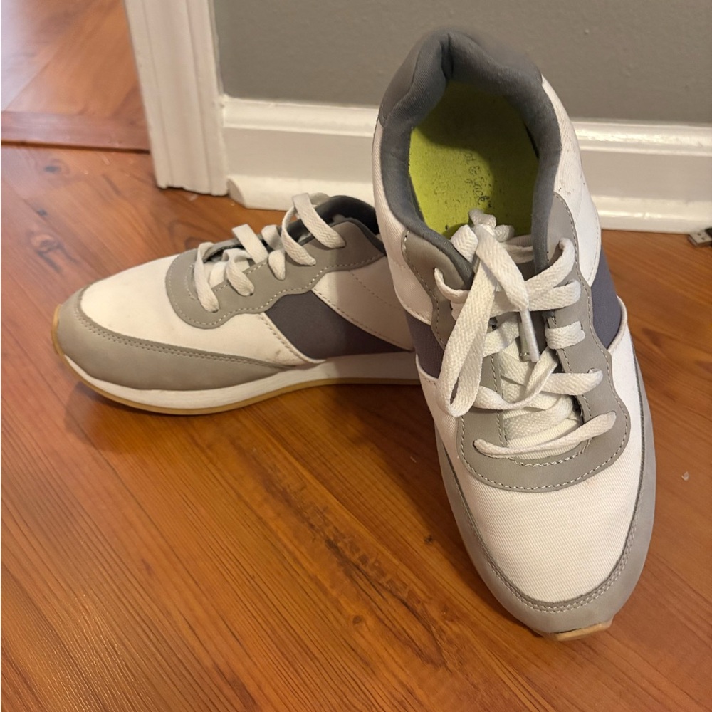 Gray and White Girl's Sneakers